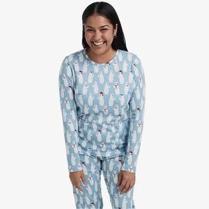 The Company Store Light Blue Cotton Polar Bear Holiday Pajama Set NWT XL